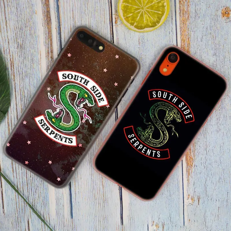 Чехол для телефона Binful Riverdale South Side Serpents с прозрачной жесткой оболочкой для iPhone X XS Max XR 8 7 6 6s Plus 5 SE 5C 4 4S.