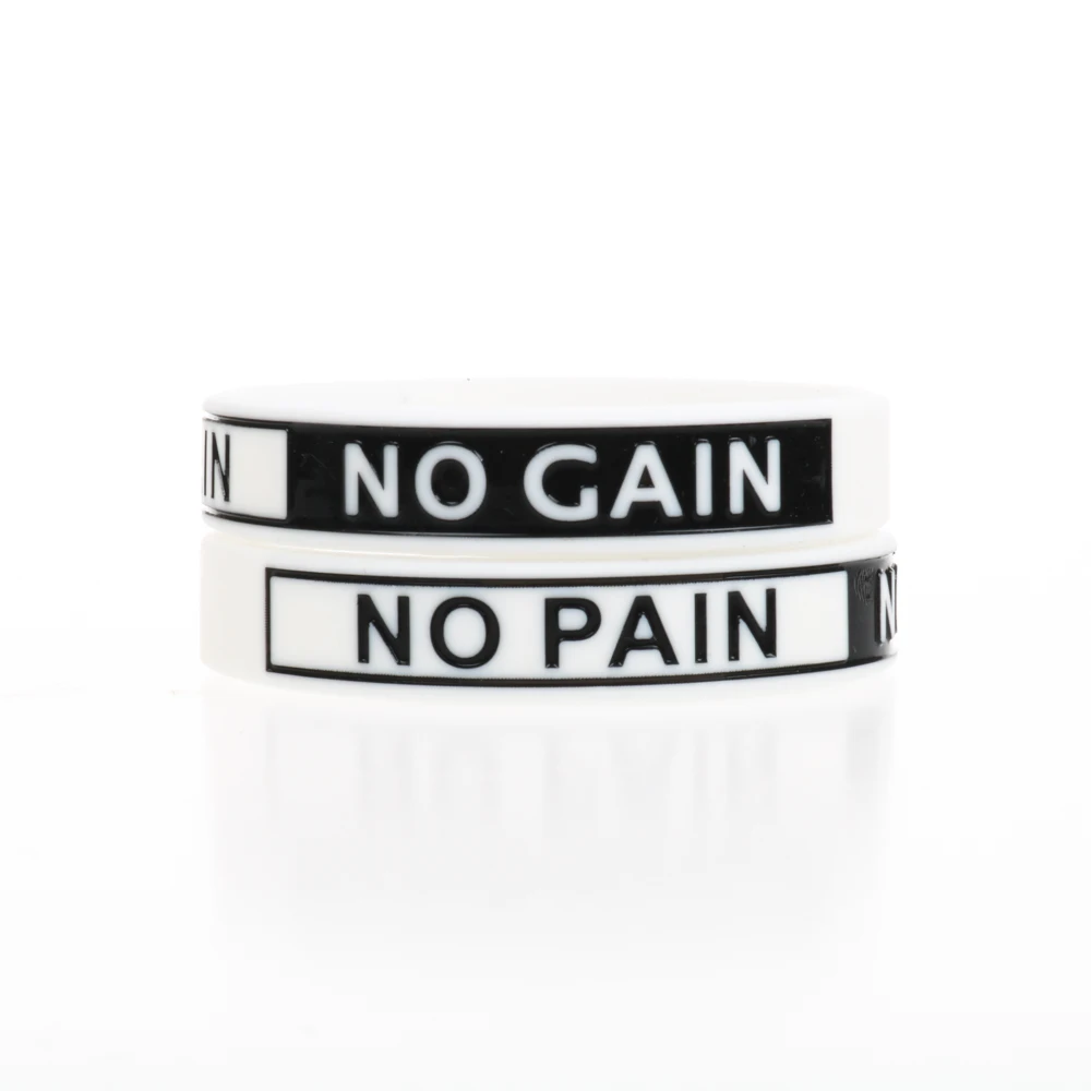 2 шт. NO PAIN GAIN силиконовый браслет Высокое качество модные силиконовые браслеты 4