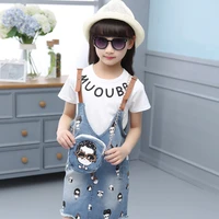 2020 new summer baby girl clothes set fashion 3 in 1 girl body suit girl tshirtdenim skirtbag cartoon childrens overall sets