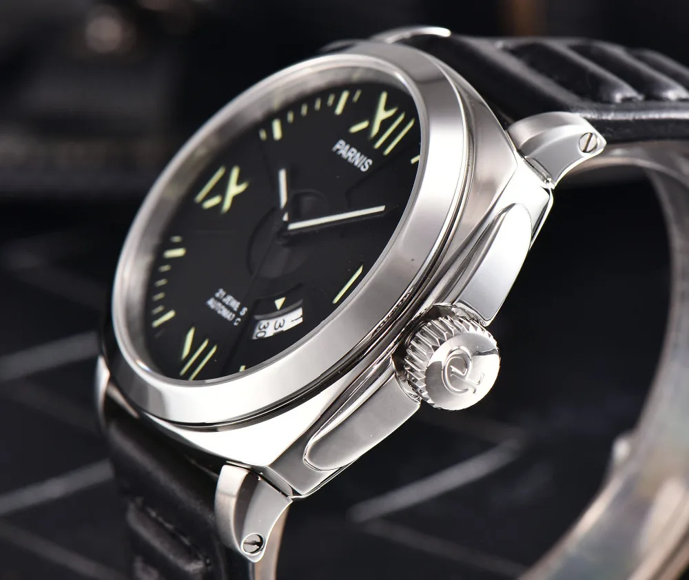 Parnis механические автоматические Diver Мужские часы сапфир hombre relogio masculino mekanik erkek kol saati reloj automatico