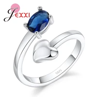 new fashion heart 925 sterling silver rings for women adjustable wedding ring fashion girls gifts