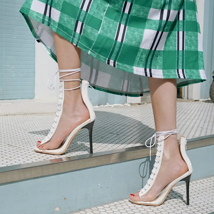 Сандалии на высоком каблуке Женская обувь Женские летние прозрачные сандалии