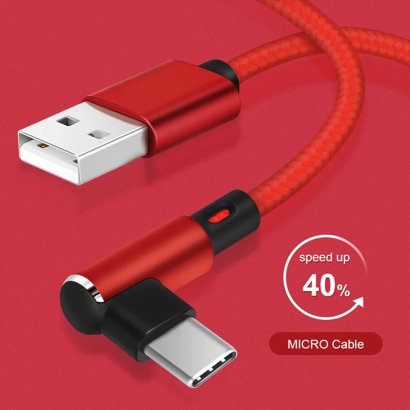 Ituf USB TYPE C кабель 90 градусов быстрая зарядка usb c для Xiaomi A2 huawei samsung S10 S9 S8 передачи