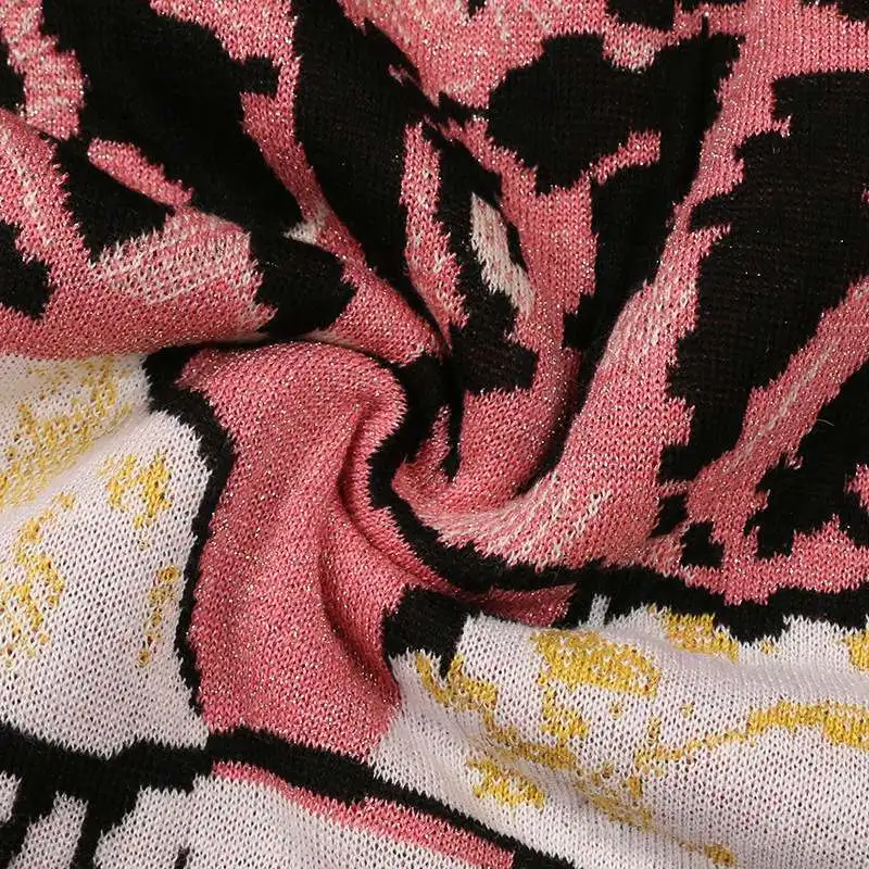 JOYDU 2018 Runway Winter Sweater Women Long Sleeve O-neck Leopard Tiger Head Pattern Vintage Knitted Jumper Casual sueter mujer | Женская