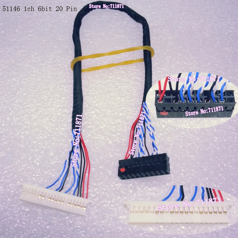 20P LVDS 1ch 6bit 51146 LCD Screen Cable 20Pin Single Six 6 Line 51146-20P-D6 | Электроника