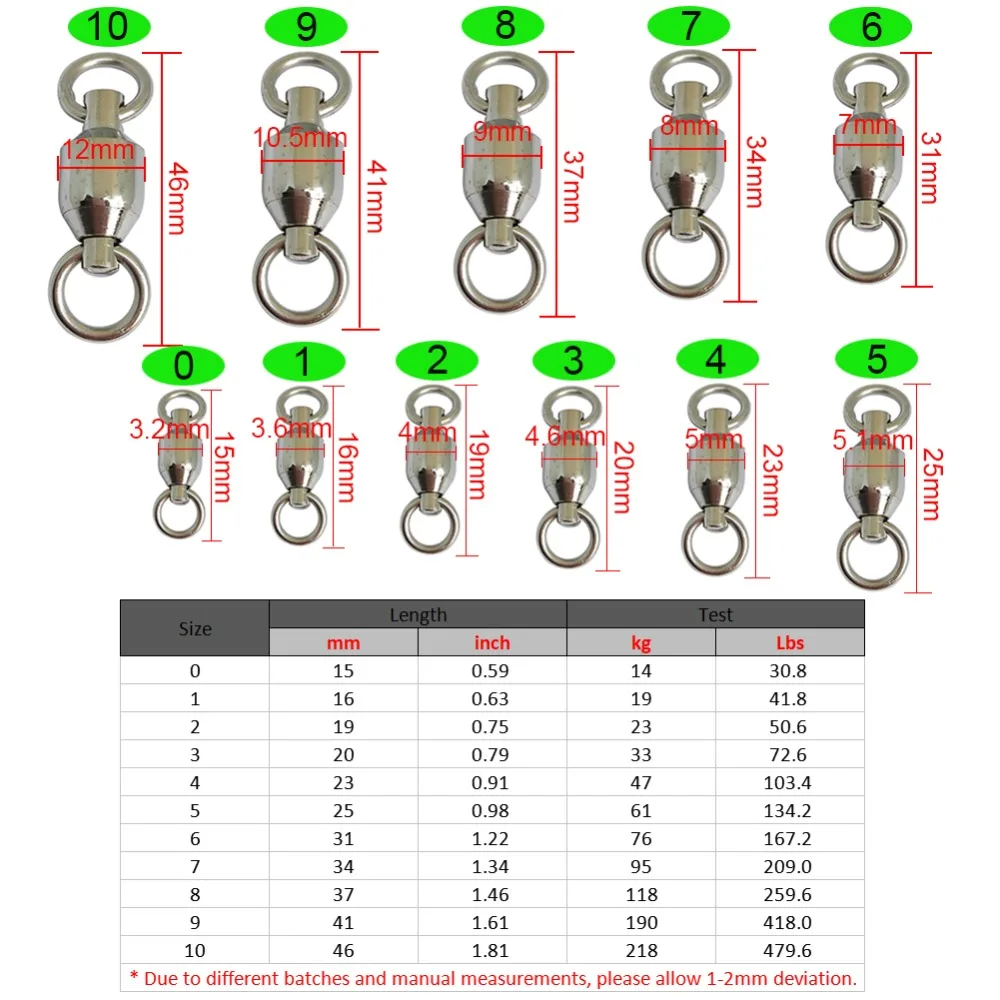 INFOF 50 шт./лот шаровой подшипник swivel с рыбалки оснастки страхование разъем pesca acesorios