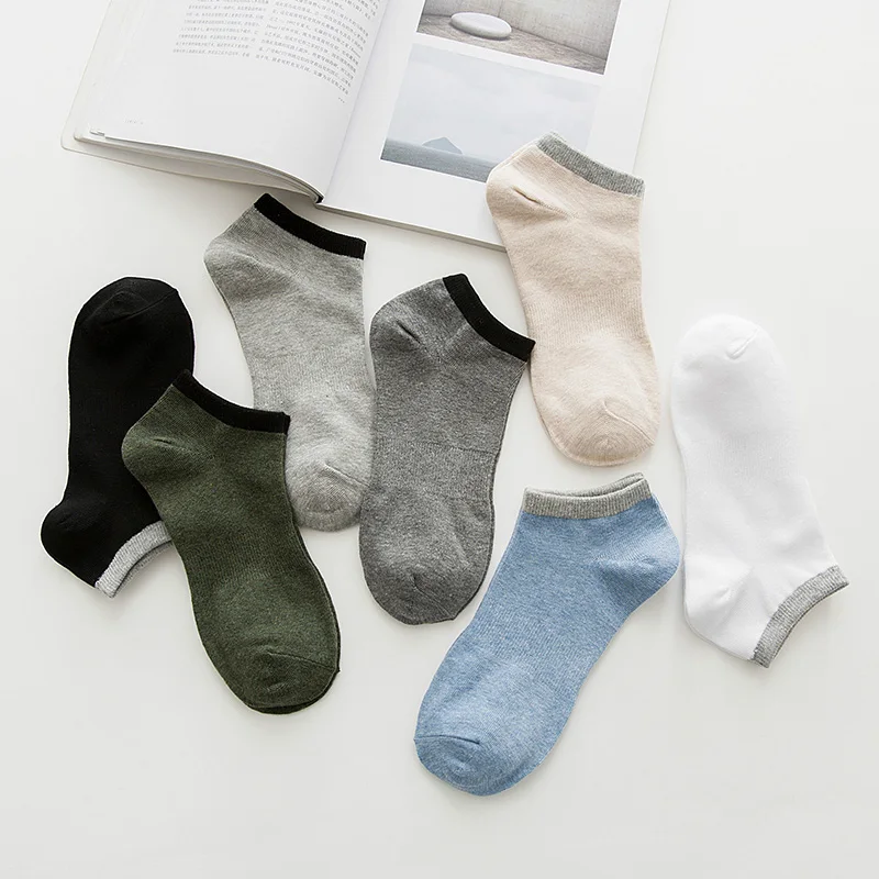 5pairs Mens Socks Brand New Sock Slippers Shallow Mouth Invisible Thin Cotton Ankle Practical Comfort Male Meias Sox | Мужская одежда