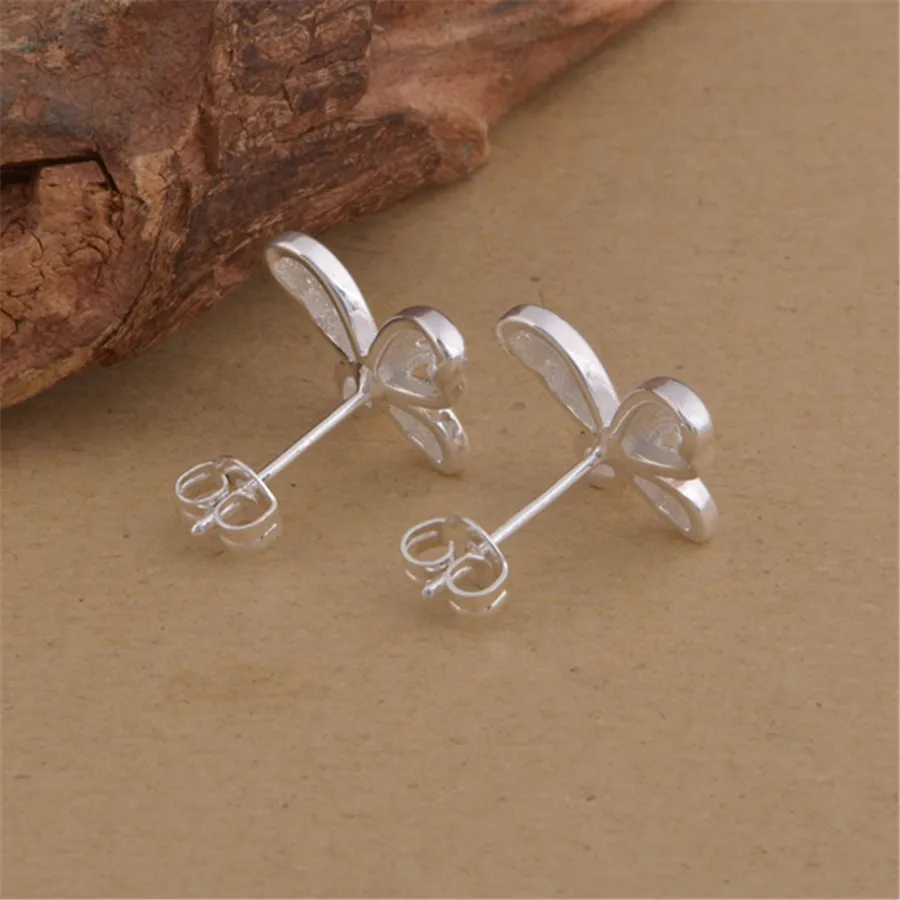 Акция AE867 оптовая продажа серьги гвоздики серебряного цвета в форме бабочки