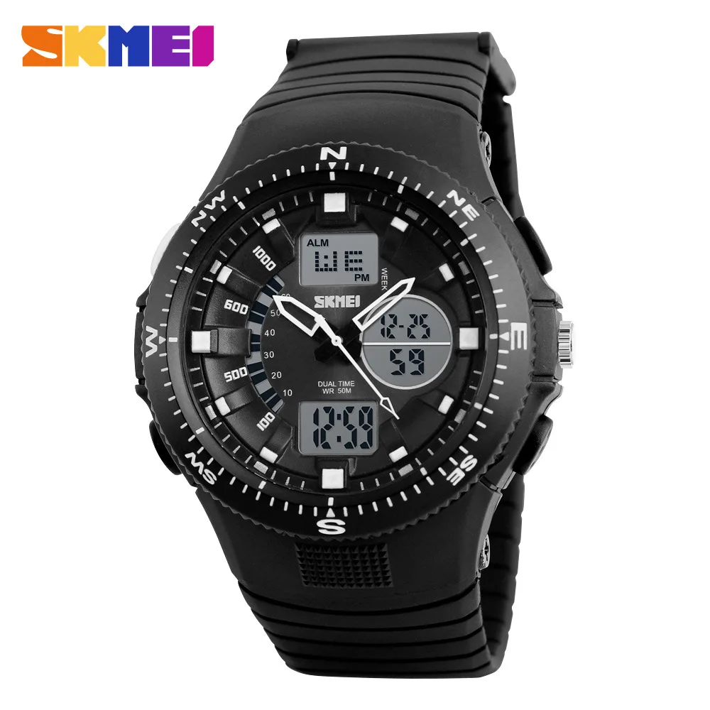Новый 2016 S Shock SKMEI 1198 Часы мужские Цифровой СВЕТОДИОДНЫЙ роль Часы  Мужчины Секундомер Будильник Водонепроницаемость Компас Календарь белый |  Наручные часы | АлиЭкспресс