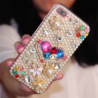 bling colorful flower pearl rhinestone crystal diamond love soft case cover for samsungs8 s9 s10 s20 s21 s22 plus note 8 9 10 20