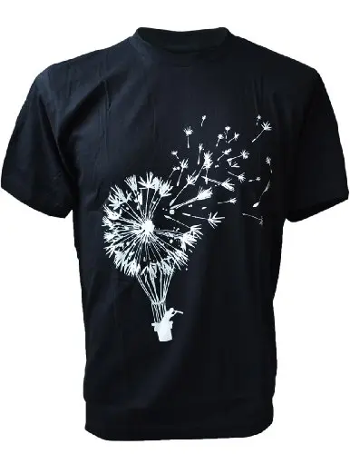 Футболка Homme 2018 новый мода Для мужчин футболка цветок Мощность Одуванчик Fly Away