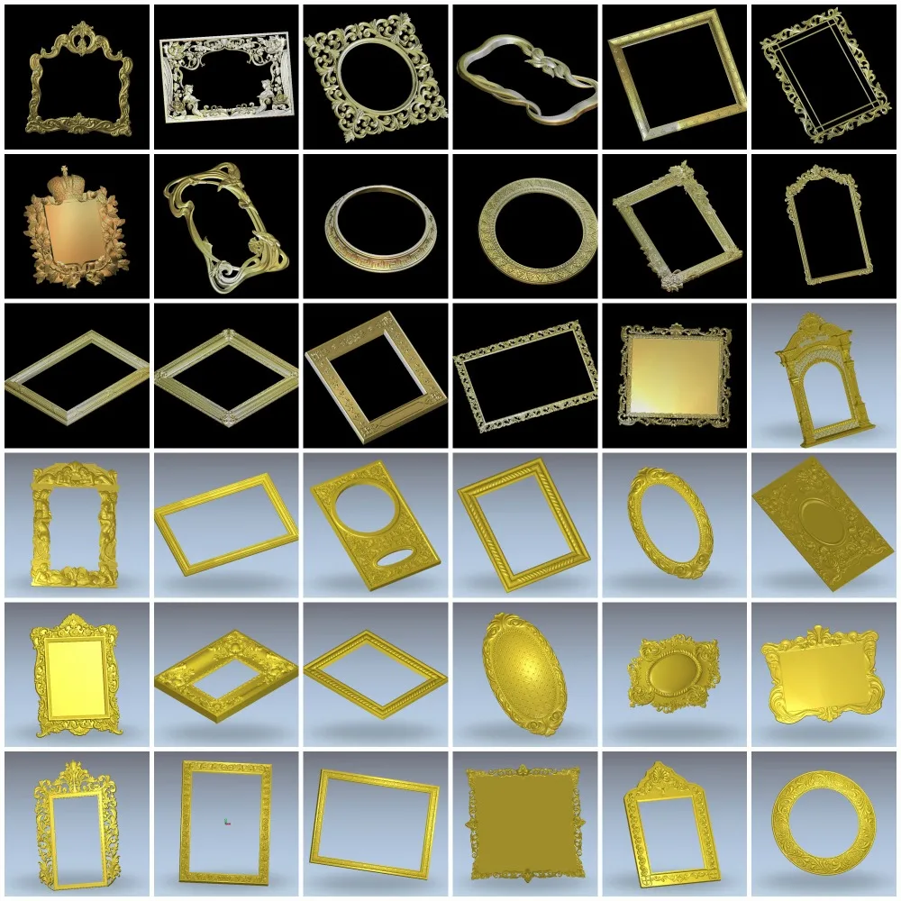 

36 pieces relief frame model 3D model artcam type3 aspire cnc carving engraving STL format files Frame 4