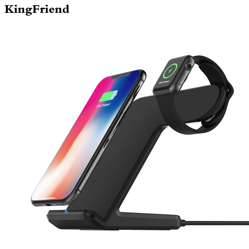 Беспроводное зарядное устройство KingFriend Qi для Apple Watch 4 3 2 iPhone 8 Plus X Xs Max XR