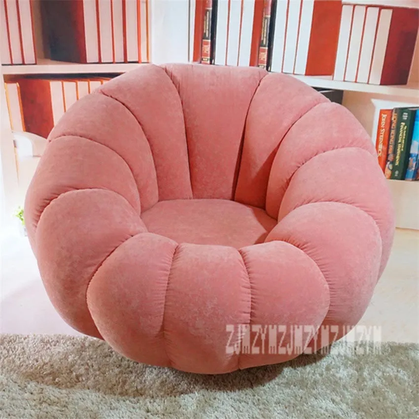 pink Вращающийся современный дизайн в виде тыквы шезлонг ленивый мягкий стул для гостиной диван мебель кушетка безногий стул домашняя мебель моющийся - Цвет: pink