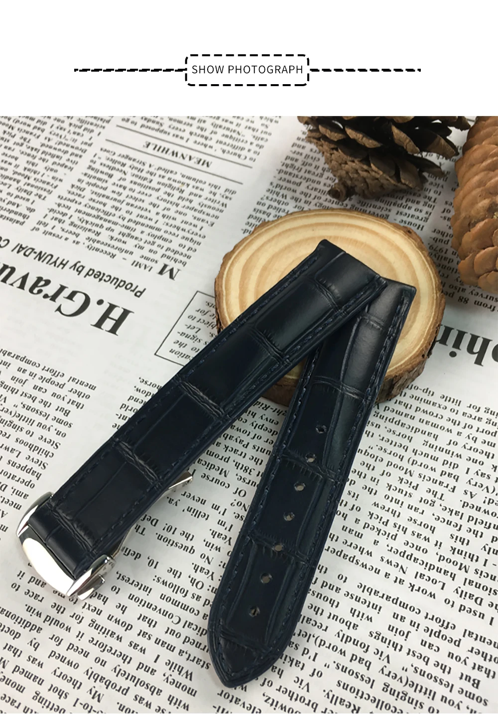 18/19/20/21/22mm High Quality Italian Cowhide Bamboo Grain Watch Strap Folding Buckle Replaceable Belt Special for Omega Watch