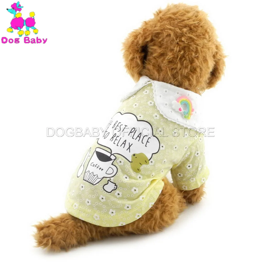 DOGBABY собака Футболка с рисунком в виде букв летние хлопковые футболки хлопковая