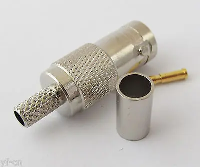 10x BNC Женский обжимной коаксиальный Прямой CCTV Разъем для кабеля RG58 LMR195 RG142|connectors for