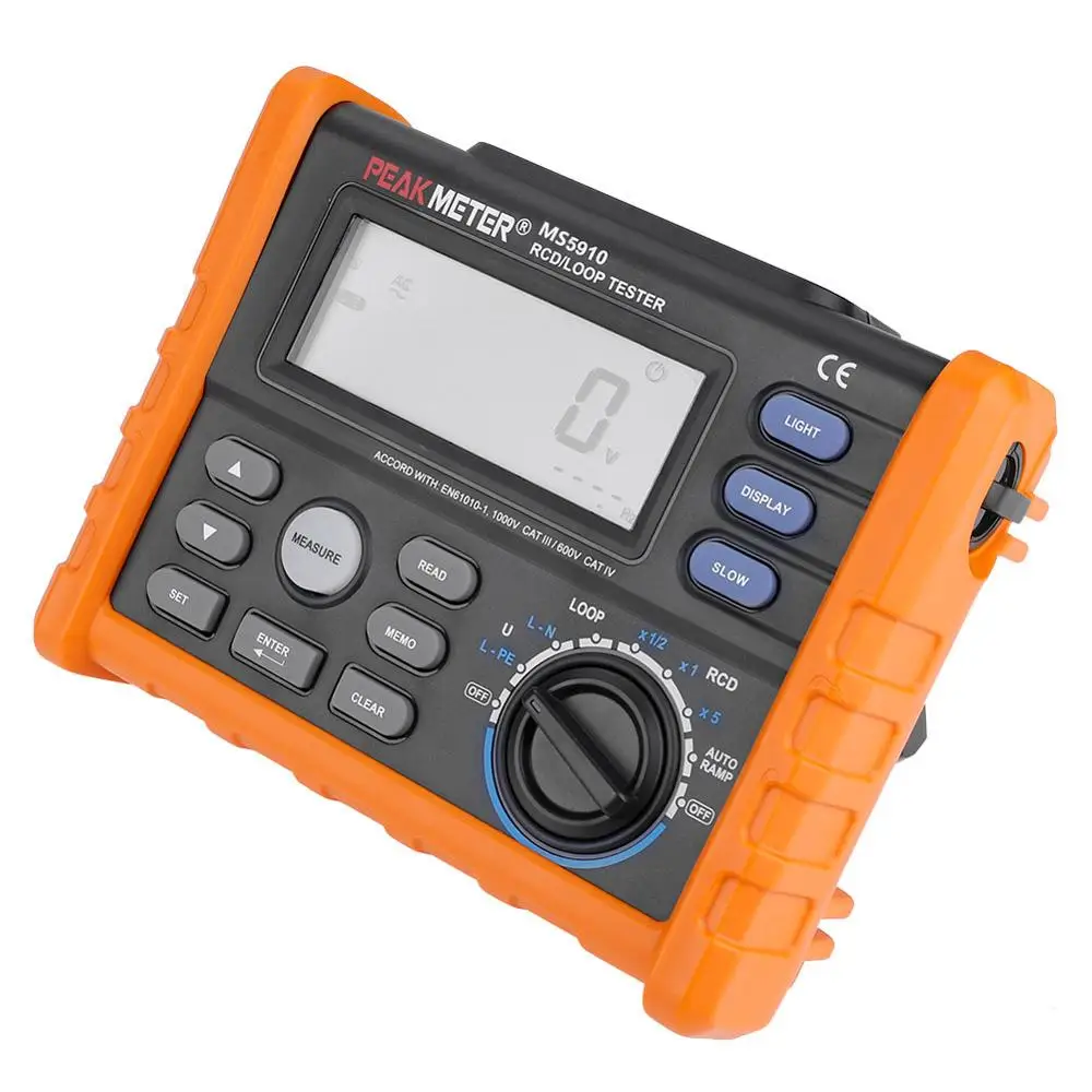 PEAKMETER тестер утечки MS5910 цифровой измеритель сопротивления RCD петли мультиметр
