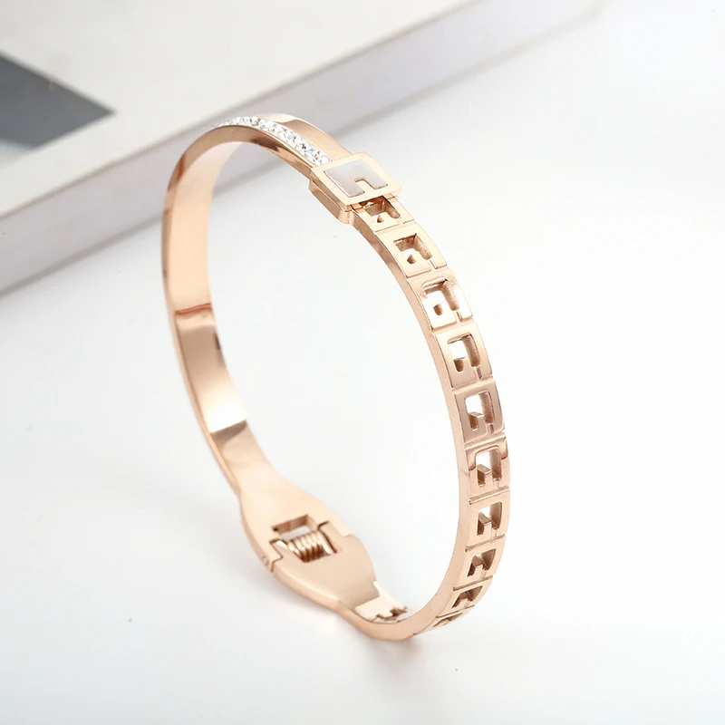 Новый модный браслет ювелирные изделия 316 из нержавеющей стали цвета розового