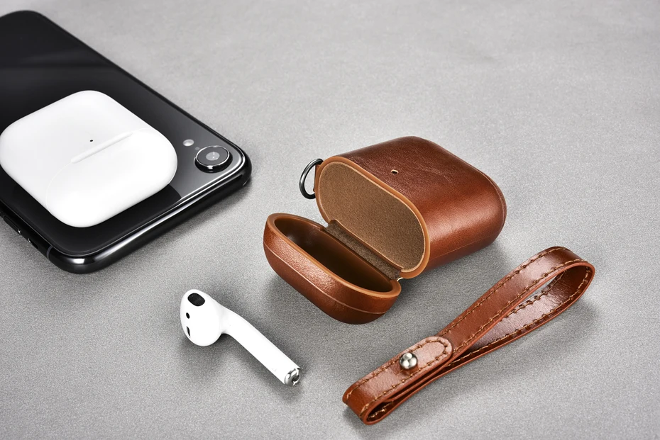 Для Apple Airpods 2 чехол из натуральной кожи чехол для Airpods винтажный кожаный дизайн защитные наушники аксессуары чехол