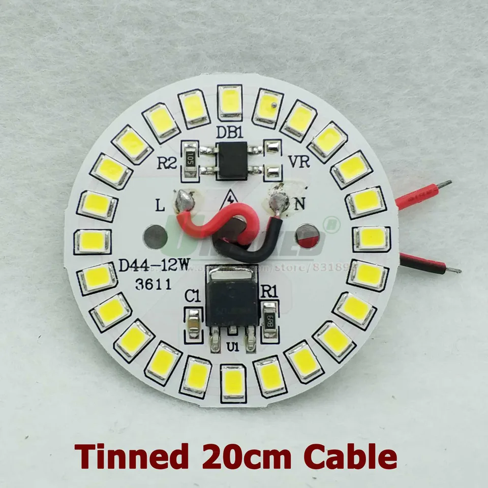 5 шт. AC220V светодиодный PCB Смарт IC драйвер лампы панель 3 Вт 5 Вт 7 Вт 9 Вт 12 Вт 15 Вт SMD2835 светильник источник Луженый 20 см кабель для Светодиодный blub вниз светильник