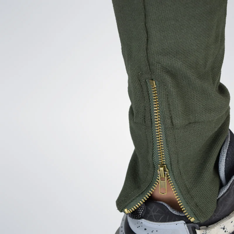 Moomphya/2017 Side Zip Треники осень узкие боковые молнии Штаны уличная Army Green Военная в