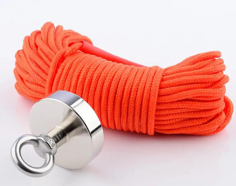 rope magnet buckle 1 шт. 200 кг рыболовный спасательный супер сильный N52 неодимовый магнит круглое кольцо постоянный речной Тяговый монтаж Imanes водный магнит - Цвет: rope magnet buckle