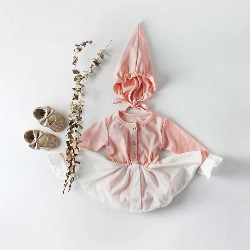 Новинка весны 2019 хлопковые комбинезоны с оборками для маленьких девочек шапками