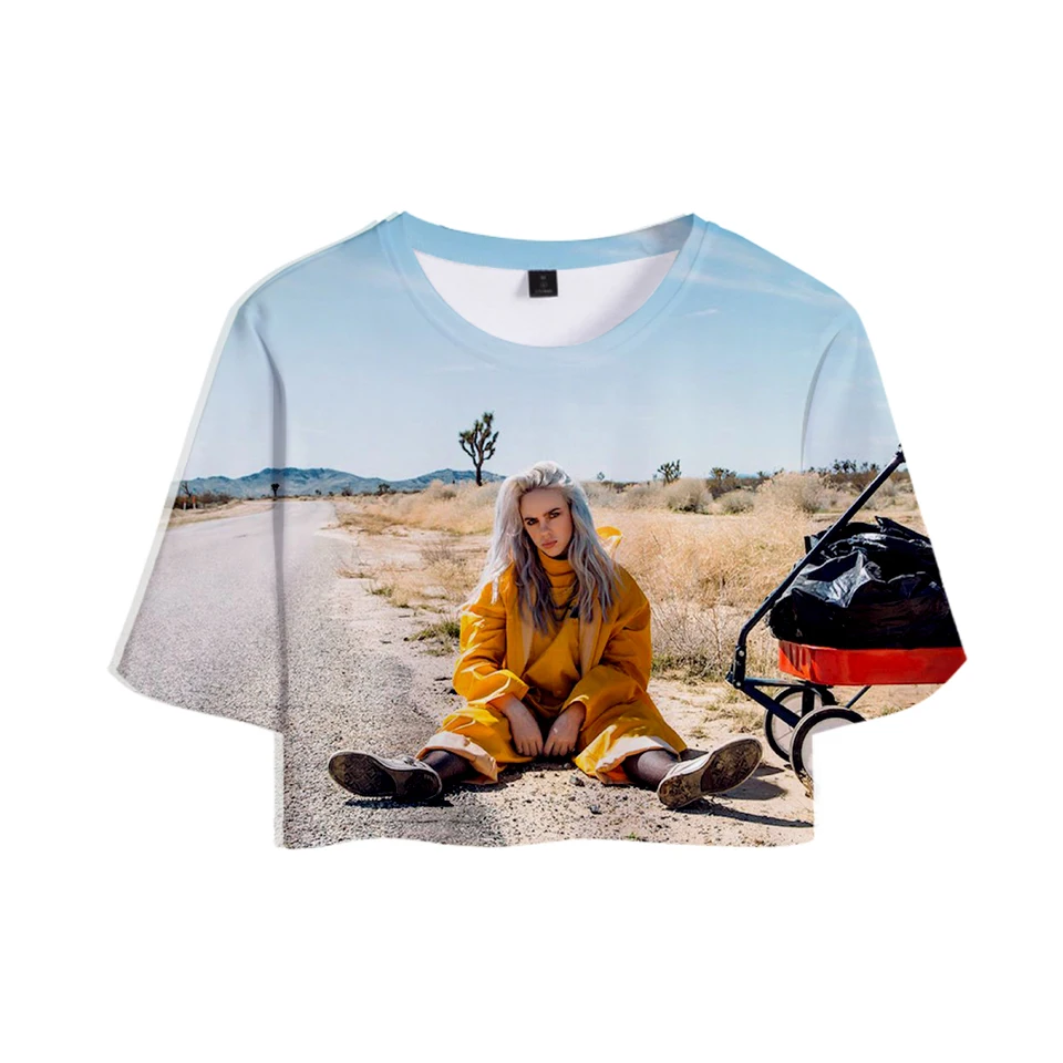 FADUN tommet футболка 3D Billie Eilish летние модные топы Женская Повседневная одежда Harajuku Лидер продаж топы с принтом размера плюс XXL