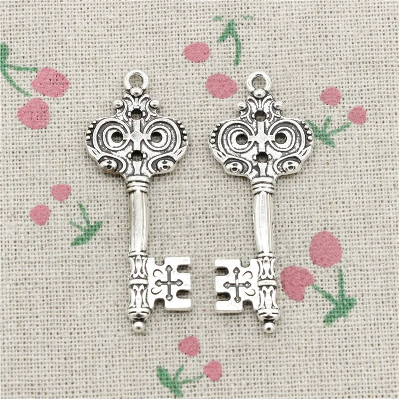 8pcs Charms vintage skeleton key 19*52mm Tibetan Silver Vintage Pendants For Jewelry Making DIY Bracelet Necklace | Украшения и