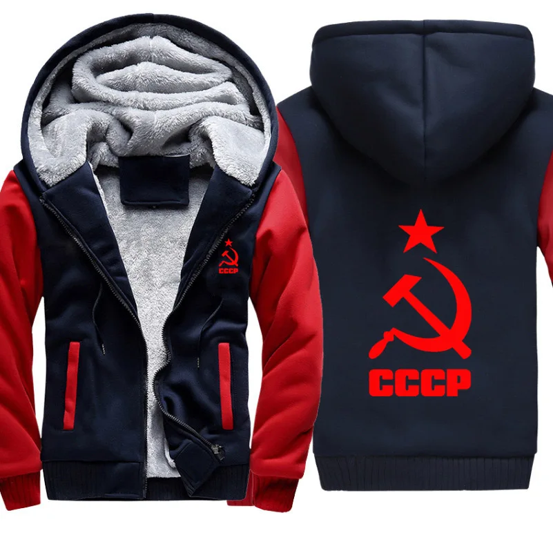 813 Камуфляжные флисовые толстовки для мужчин уникальные CCCP русские советские Союза Зима Толстая теплая куртка на молнии спортивные костюмы Masculino - Цвет: 813
