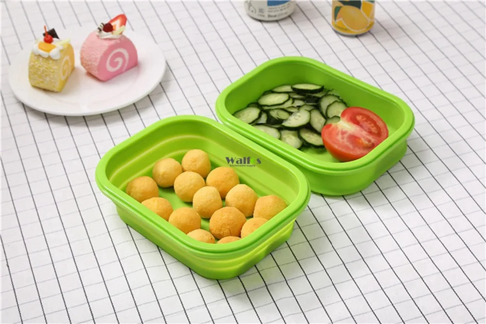 Kitновее двухслойная красочная складная коробка для ланча с ручкой Bento Ланч бокс