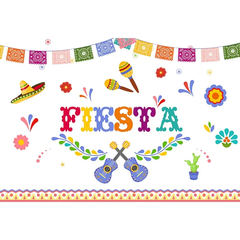 Mehofoto Fiesta мексиканские фотографии декорации вечерние фон для фотосъемки гитара