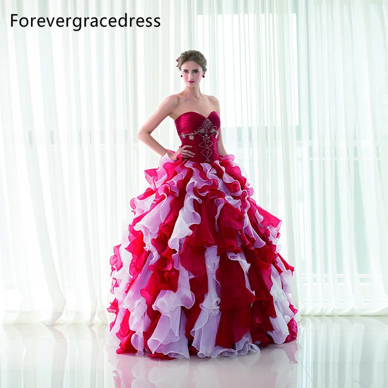 Forevergracedress Реалистичные Фотографии красочный Quinceanera платье Милая Длинные бисером