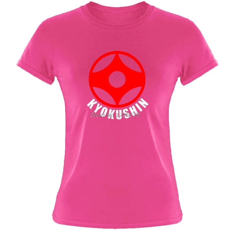 Rose Свободные черные женские футболки, футболки Kyokushin Karate Masutatsu Oyama Karate Japan-Custom Girl, футболки, футболки с принтом, топы - Цвет: Rose