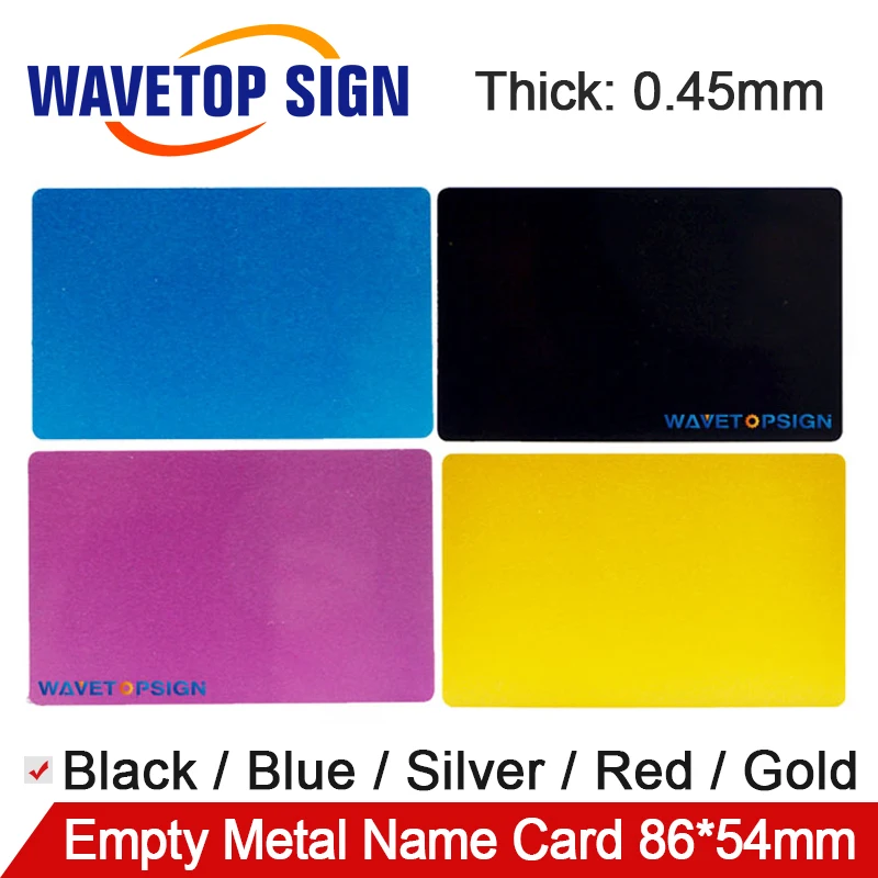 WaveTopSign пустые металлические визитная карточка Размеры 86*54 мм Толщина 0 45 золото