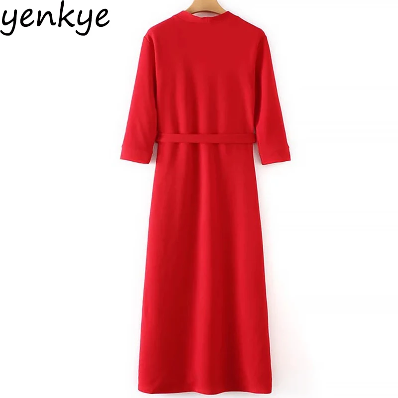 Женское вечерние красное вечернее платье с запахом v-образным вырезом коротким