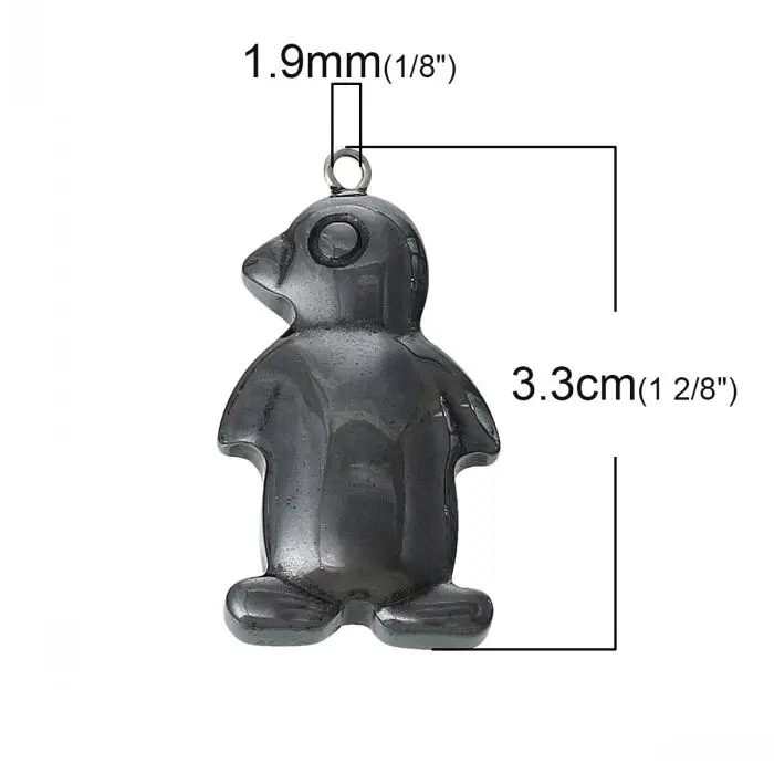 Новинка подвески из Натурального Гематита с пингвином Gunmetal 3 см x 18 мм 2 шт. |