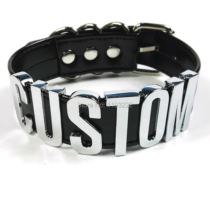 100% чокер ручной работы 35 мм Высокий воротник с надписью и именем выбирайте свое