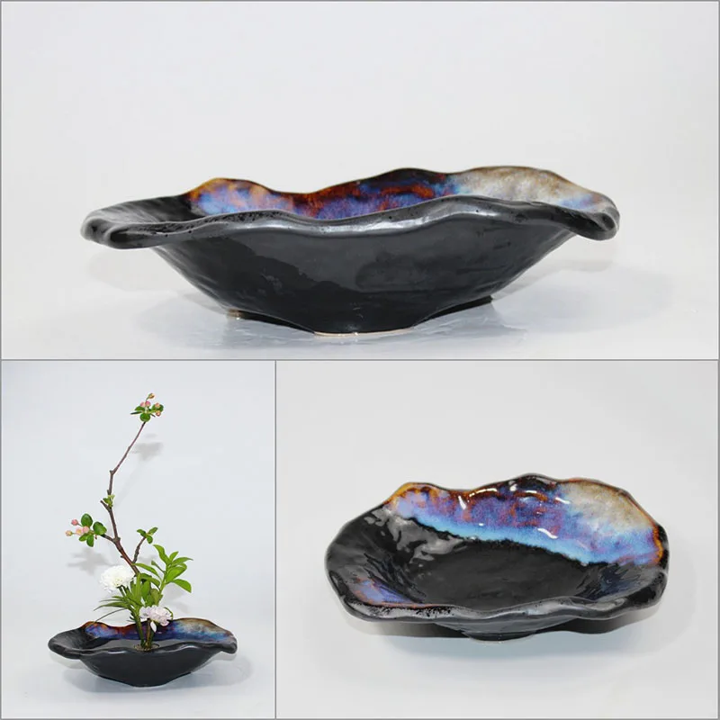 Японская корзина для цветов грубая Керамическая Ваза Jardiniere Ikebana Kenzan Настольный