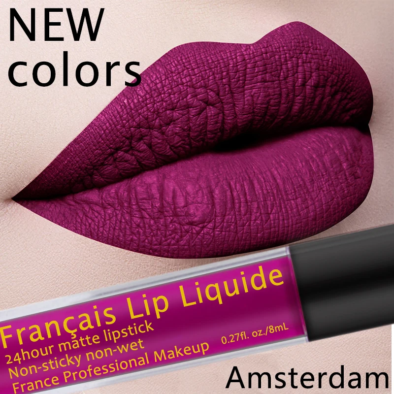 

Матовая губная помада TREEINSIDE 2903, шелковистая, гладкая, не липкая, долговечная жидкая помада на 24 часа, плюшевая, матовая