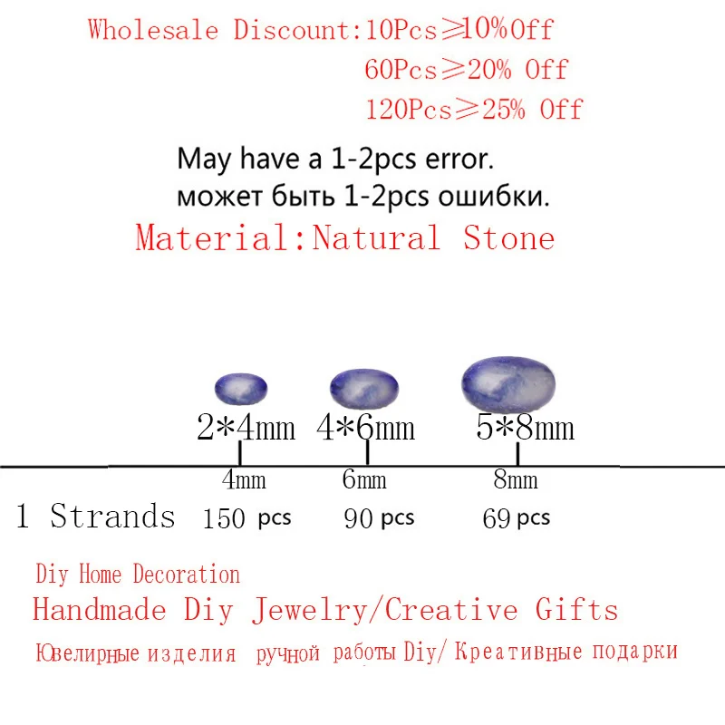 Натуральный камень в белый горошек с голубыми венами Sodalite Abacus разделительные