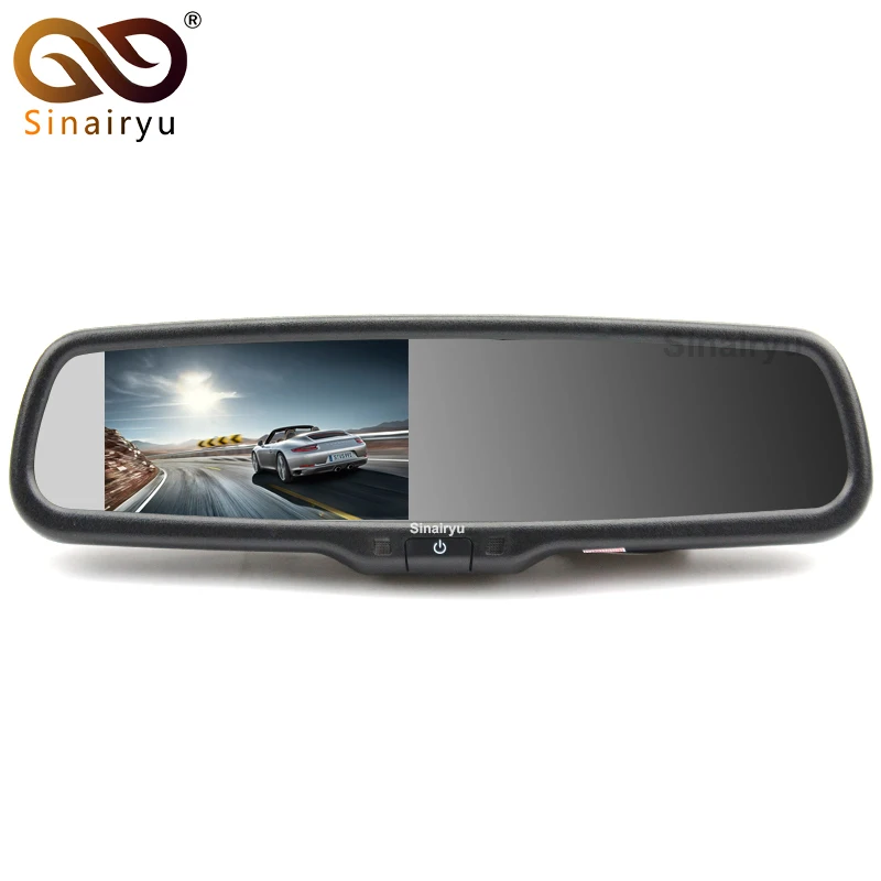 Sinairyu 4 3 &quotTFT lcd Зеркало заднего вида Автомобильный монитор видео вход 2Ch со