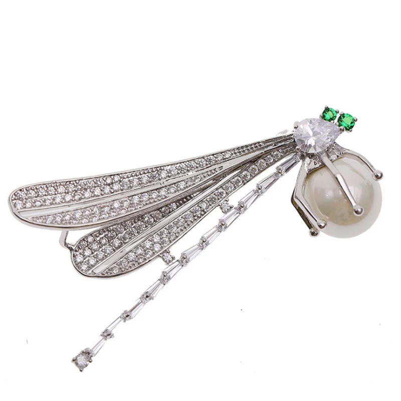 Женская Брошь из натурального жемчуга медная микро инкрустированная брошь в