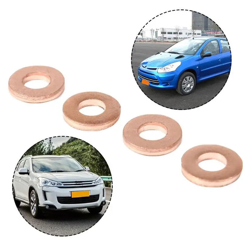 4 шт. медная шайба для шприца прокладка уплотнительное кольцо 1.6HDI peugeot OE198173 авто