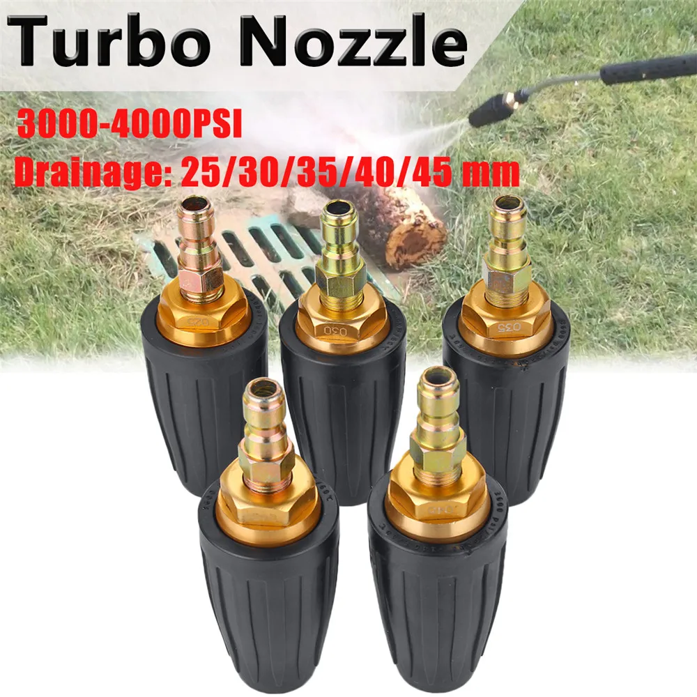 1/4 Быстроразъемное вращающееся турбо сопло 4000PSI 2 5 3 0 4 4.5Gpm Автомойка для мойки