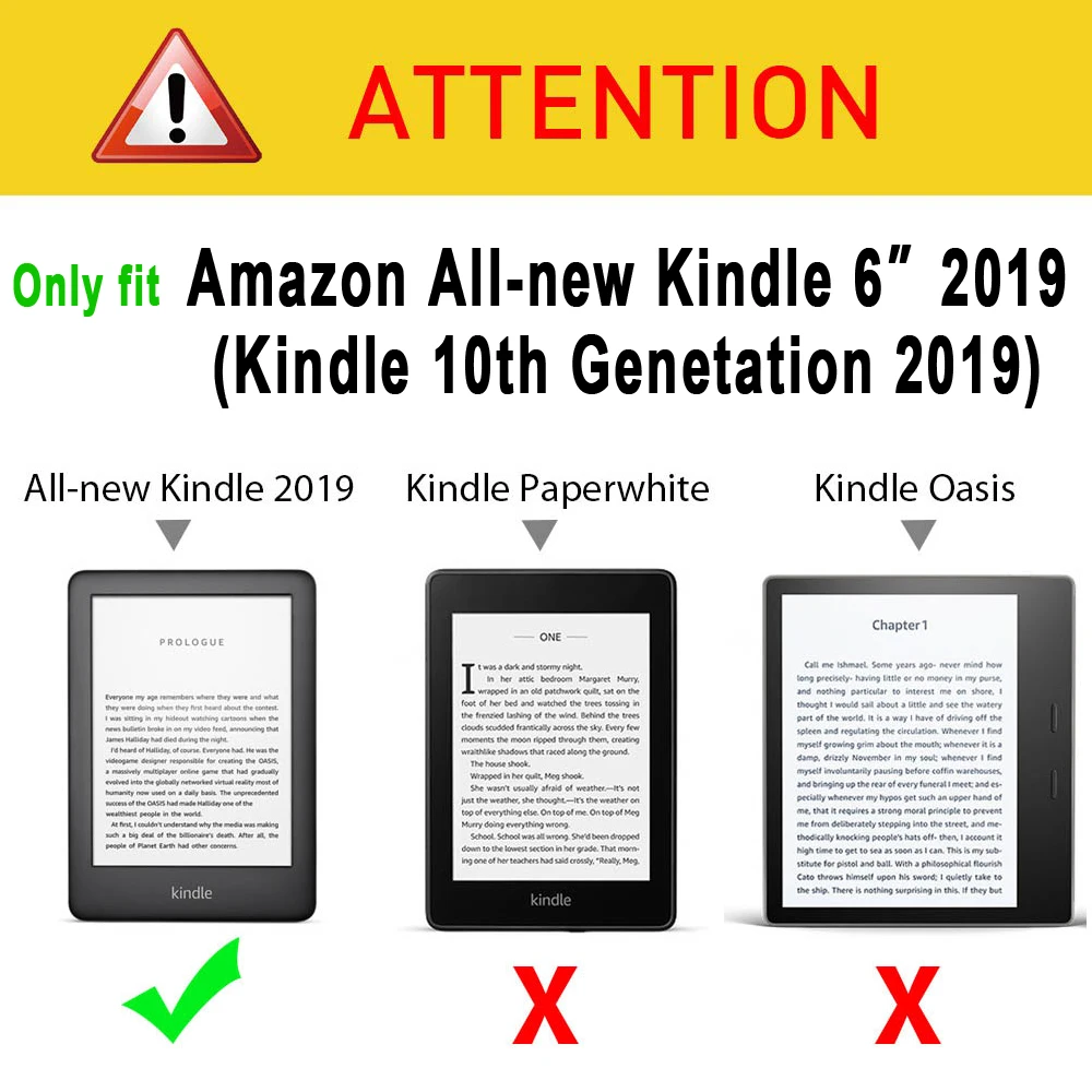 Чехол для Amazon New kindle 6 0 2019 10 поколения тонкий кожаный чехол с принтом