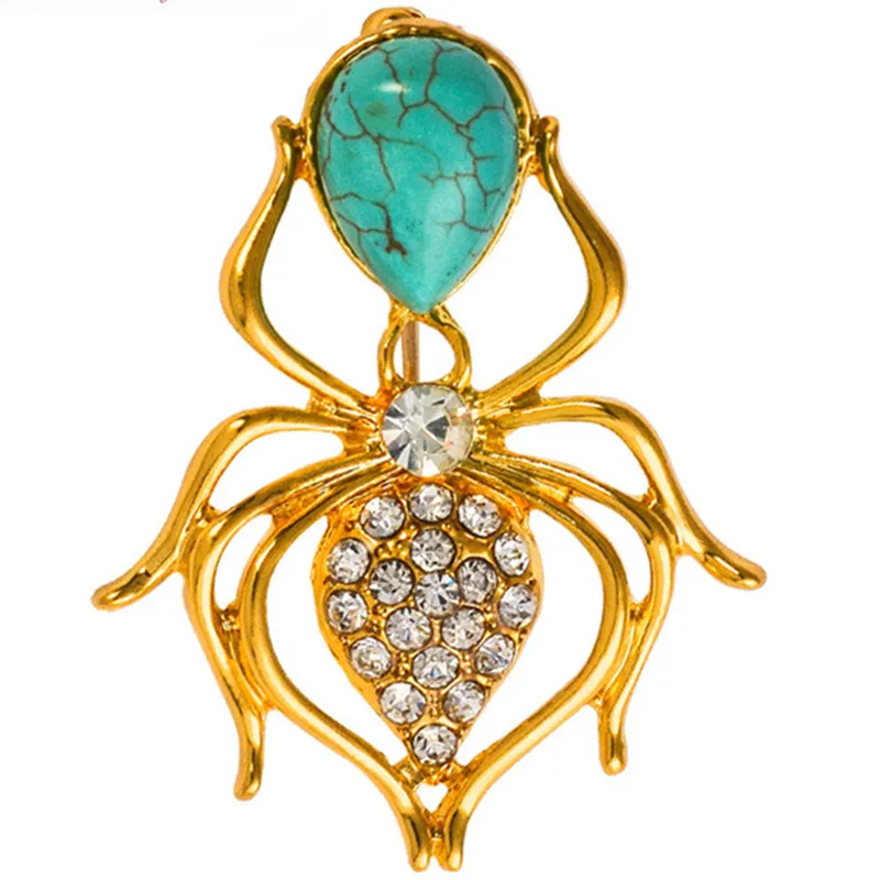 1 шт шикарная Женская Мужская брошь в форме паука сплав горный хрусталь материал