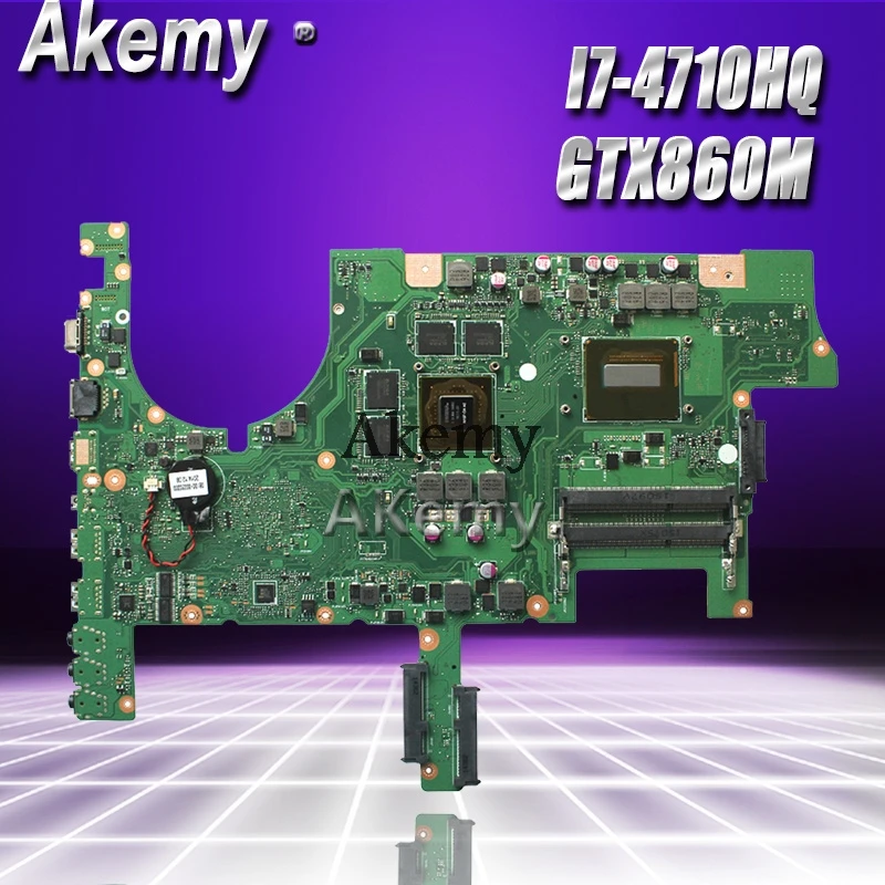 Akemy ROG G75J1M материнская плата для ноутбука ASUS G751JM G751J G751 тест оригинальная материнская плата I7-4710HQ GTX860M