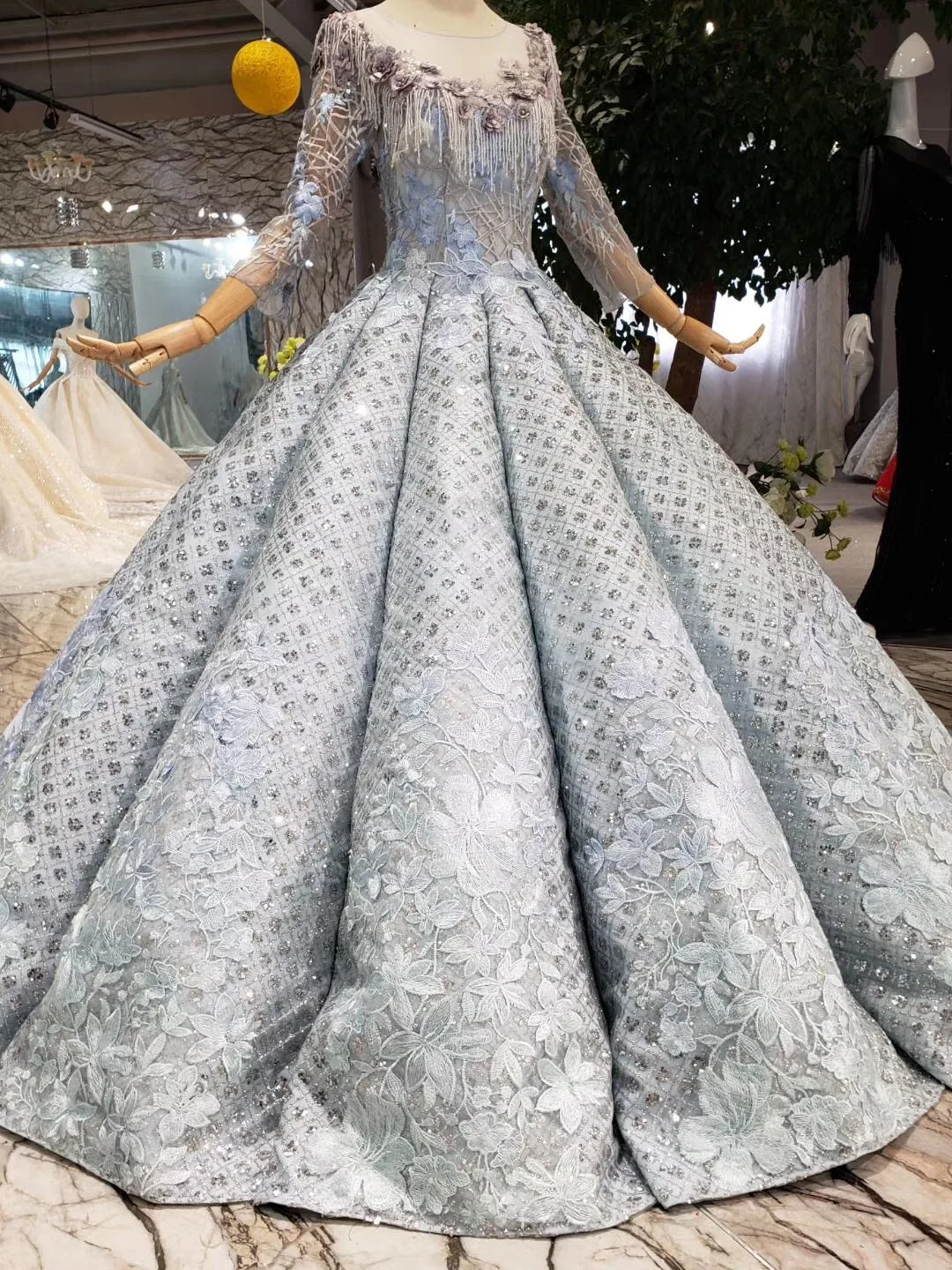 Stock Clean Kisswhite Bridal Evening Prom Dresses Gold Print Lace A Lilne Dresses 210219-034